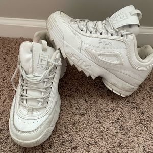 Fila Womens Chunky White Sneakers Size 8